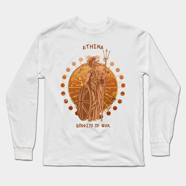 Athena goddess of wisdom and warfare Long Sleeve T-Shirt by Mirksaz